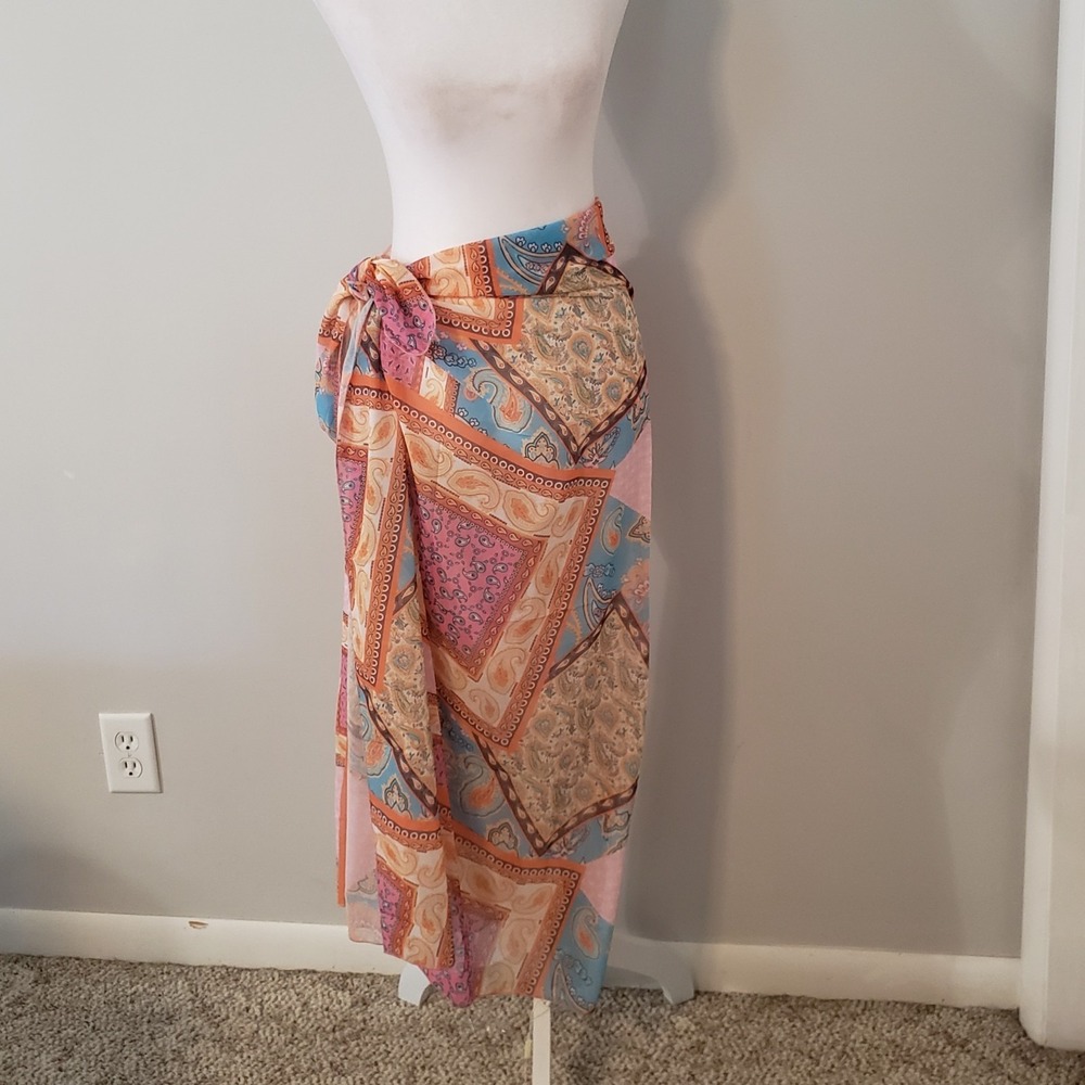 Ekouaer Beachy Patchwork Shawl Scarf Sarong Cover Up Boho Lightweight 42x56